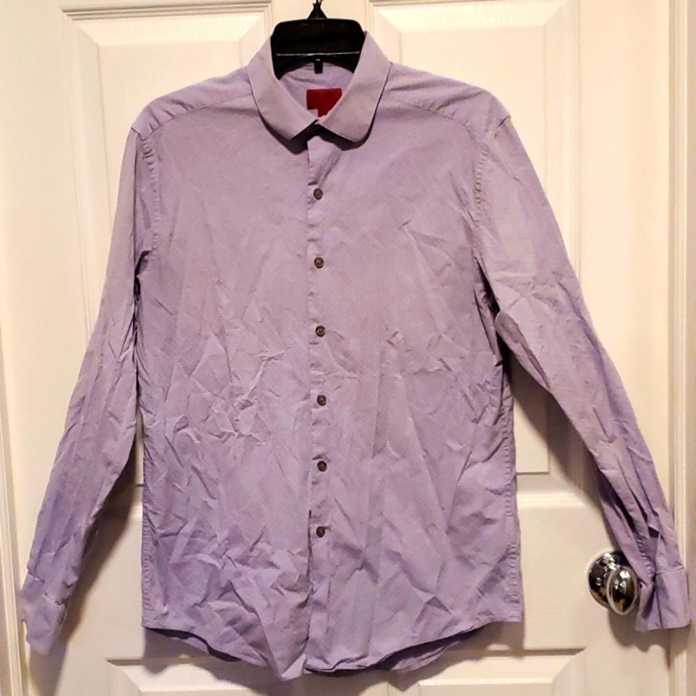 Alfani Slim Fit Men's Lavender Button Down Long Sleeve - Medium(15-15 1/2) 34-35